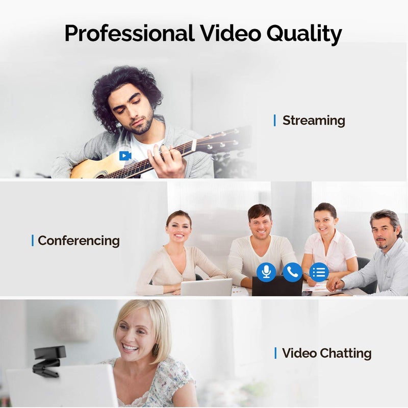 VITADE HD Webcam 1080P with Microphone & Cover Slide, 928A Pro USB Computer Web Camera Video Cam for Streaming Gaming Conferencing Mac Windows PC Laptop Desktop - Image 5